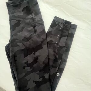 Lululemon Athletica Black and Gray Camouflage Leggings